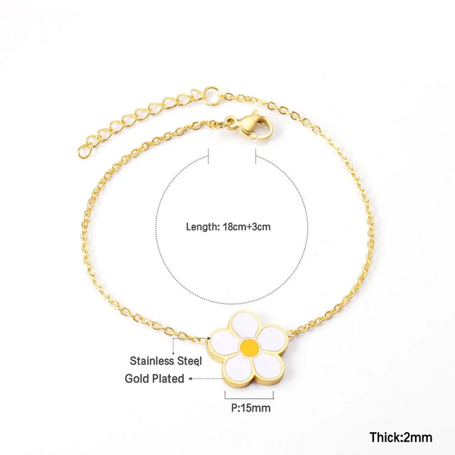 White flower cuff bracelet