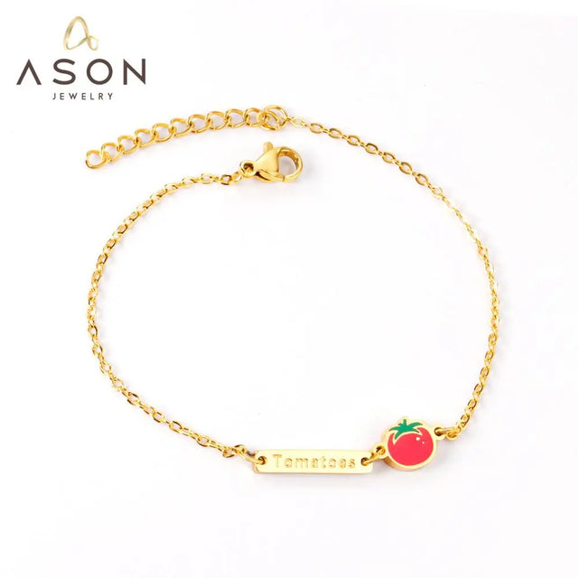 Tomato charm bracelet