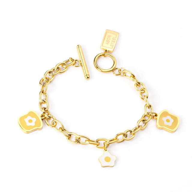 Egg charm bracelet
