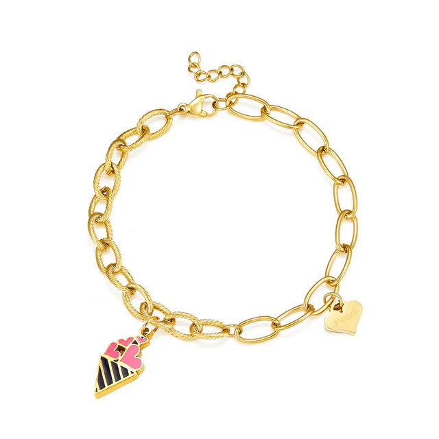 Ice cream charm bracelet